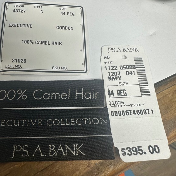 Jos A Bank Executive Collection 100% Camel Hair Blazer Navy 44R New With Tags - Picture 5 of 11